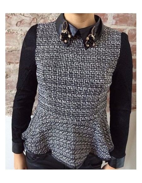 Pitskäistega peplum pluus, XS/S